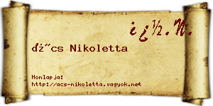 Ács Nikoletta névjegykártya