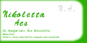 nikoletta acs business card